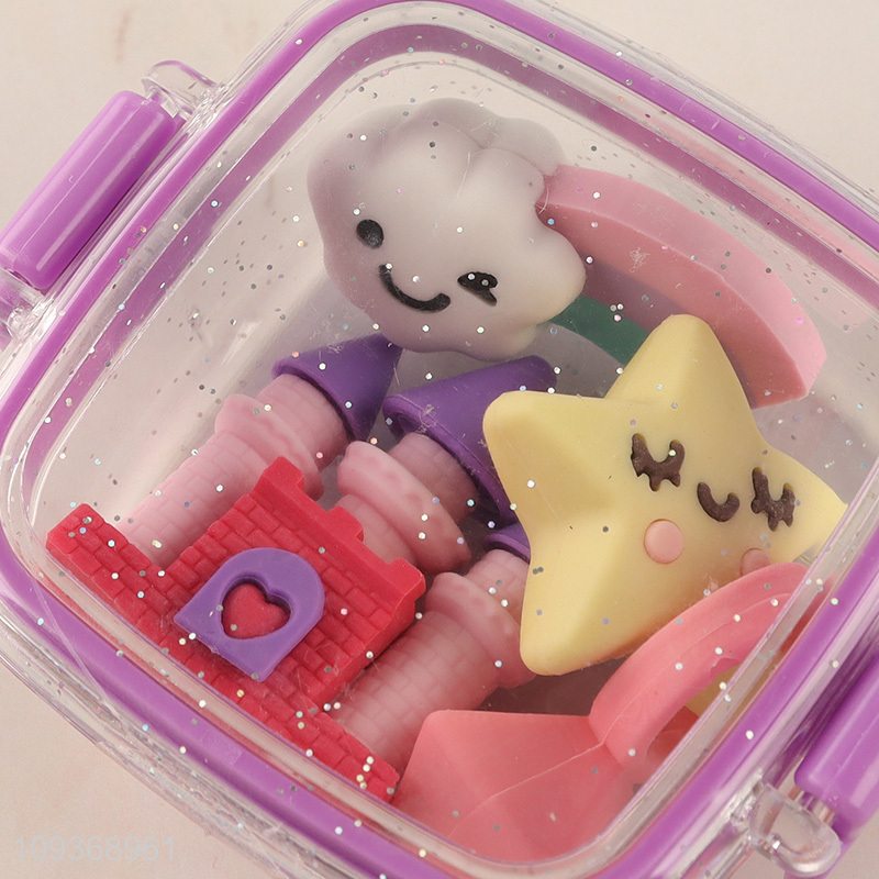 New style castle series kids stationery eraser set