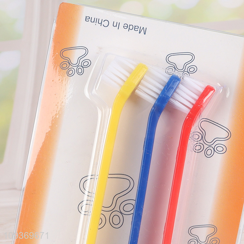 China factory 3pcs double-headed pet toothbrush set