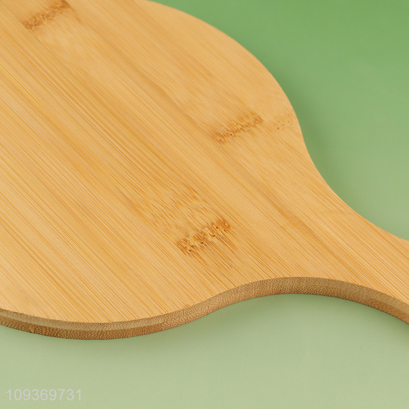 Factory price round bamboo pizza plate with handle
