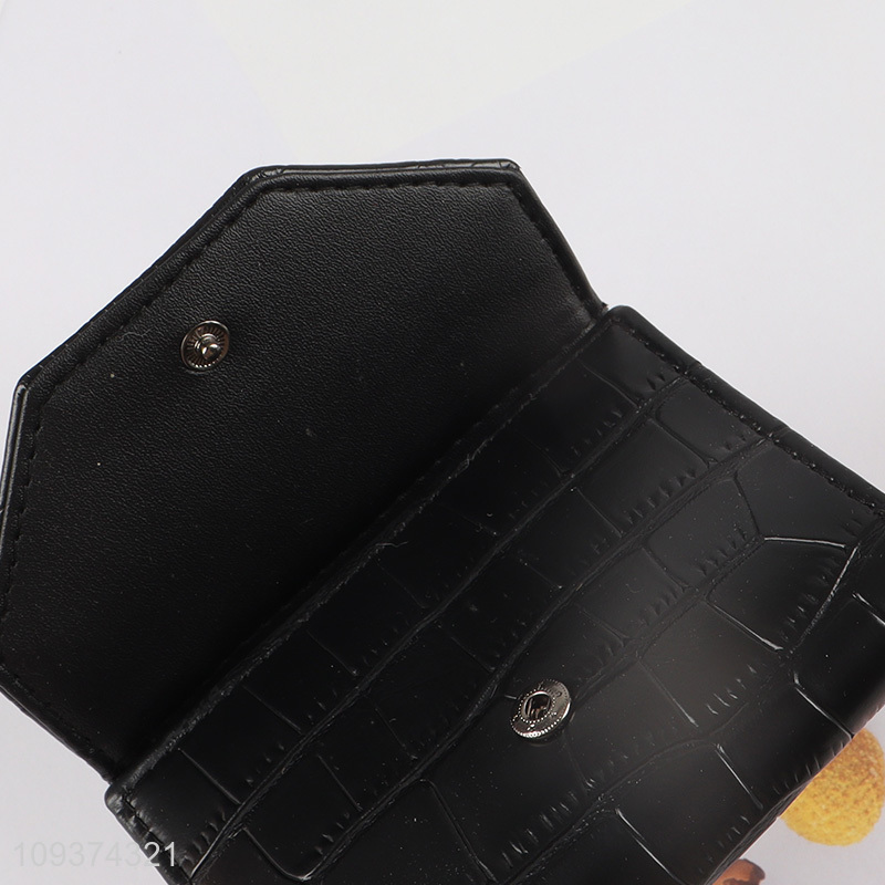 China supplier black fashion ladies leather wallet