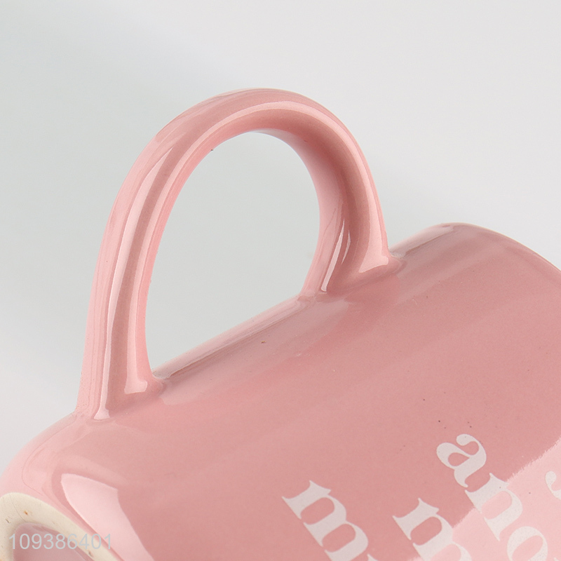Good selling pink ceramic water cup drinking cup wholesale