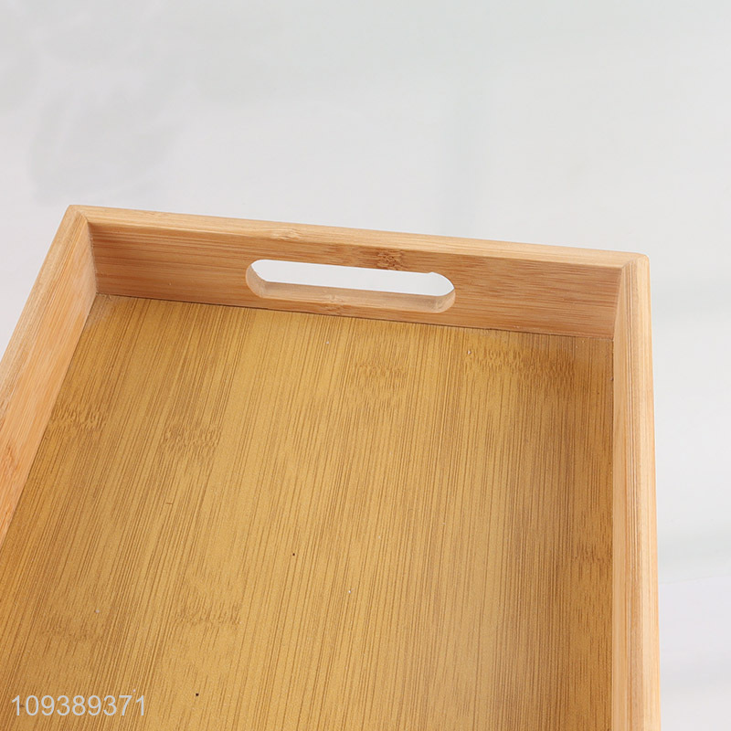 Top sale bamboo storage tray snack tray with handle