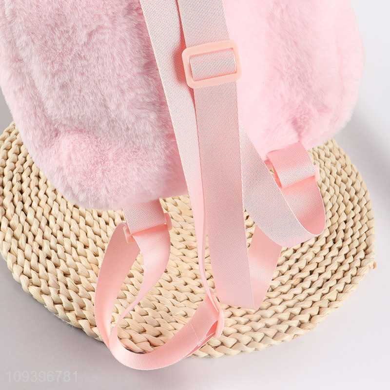China supplier pink plush girls mini school bag