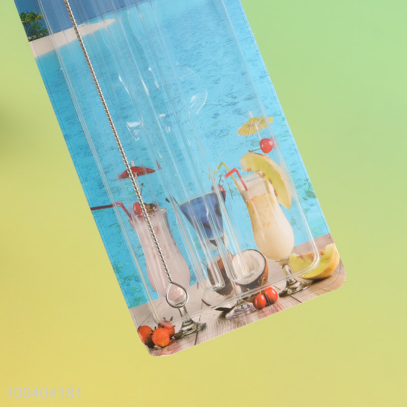 Factory direct sale clear drinking straw juice straw with brush