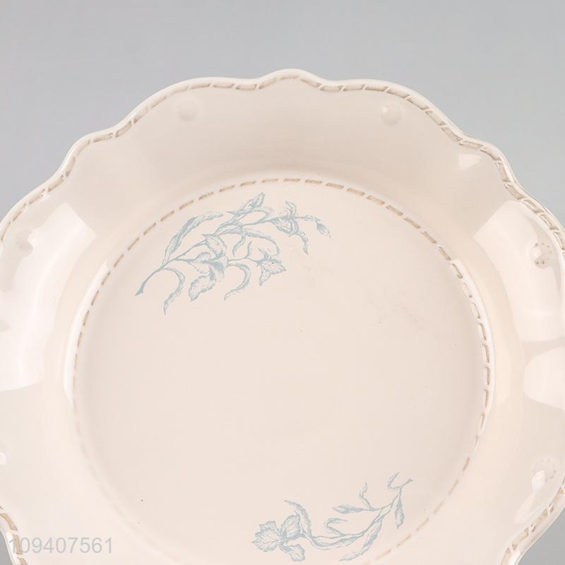 New arrival scalloped edge ceramic plate dessert plate