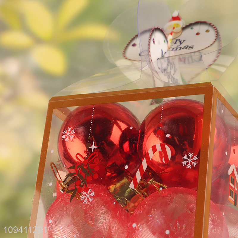 Factory direct sale red christmas hanging ornaments ball