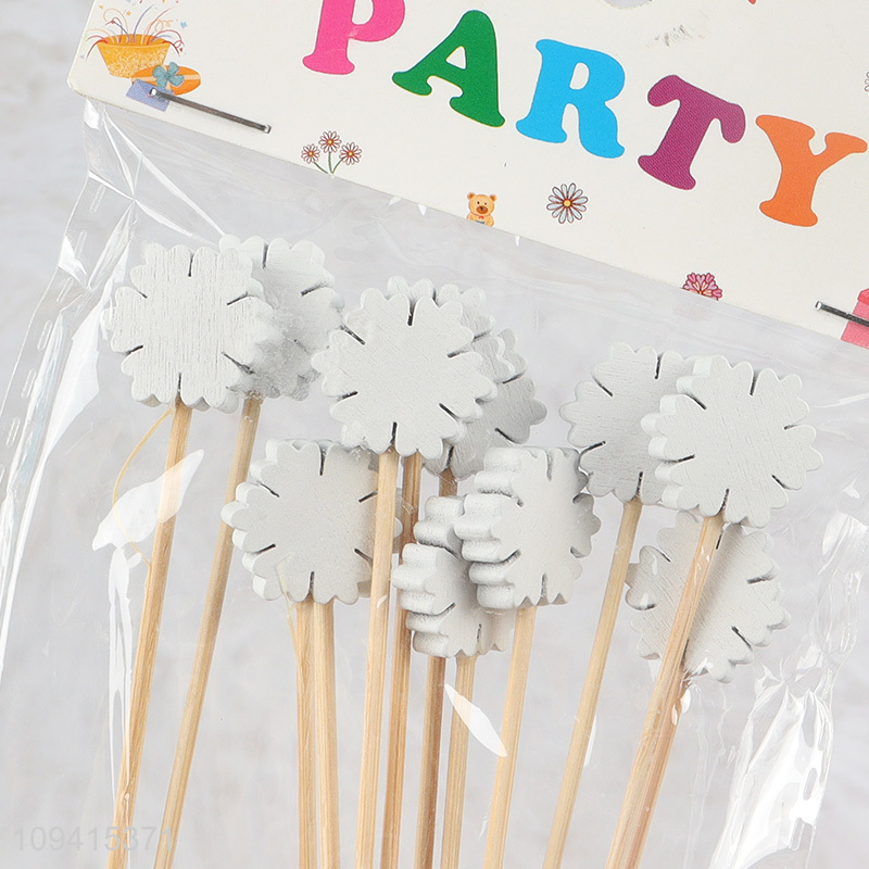 China factory snowflakes fruit picks food picks