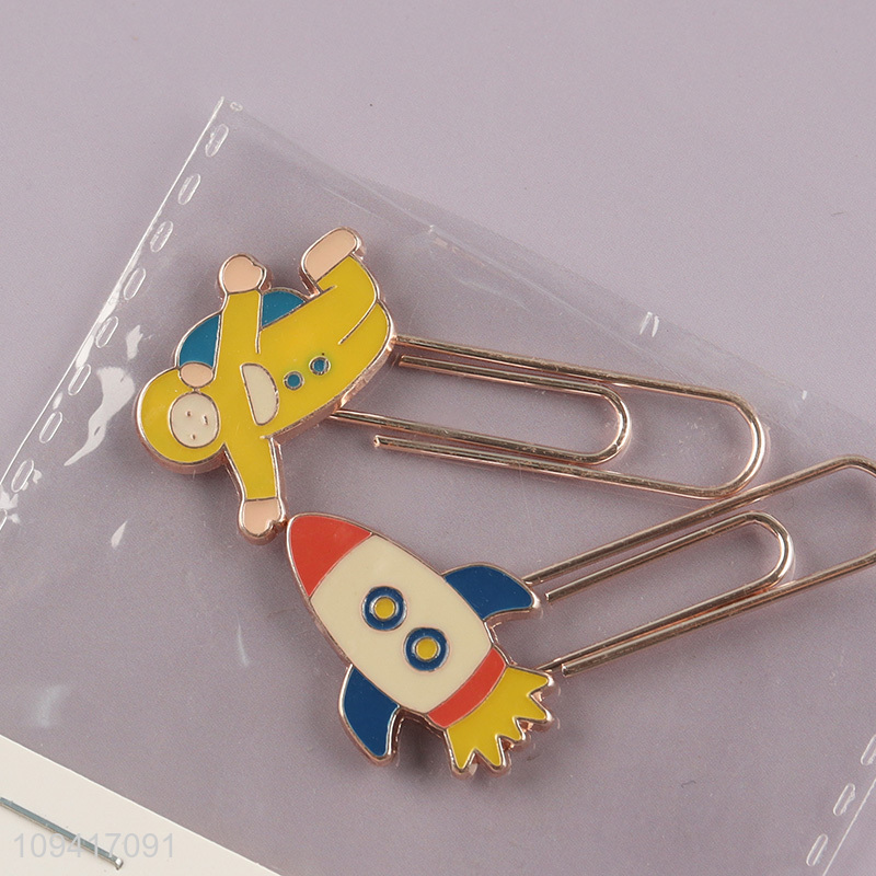 Top selling 2pcs school office iron paper clips binder clips