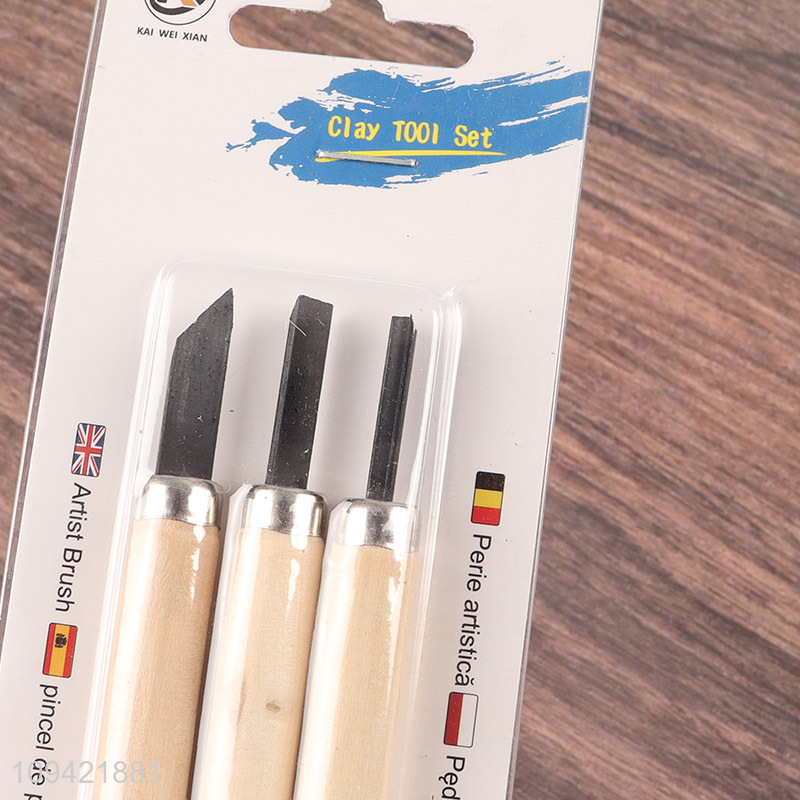 Low price 3pcs carving knife set for clay sculpting