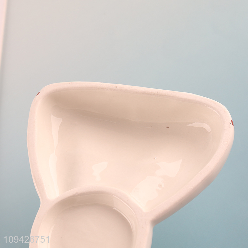 Hot products ceramic bowknot shape cup coaster