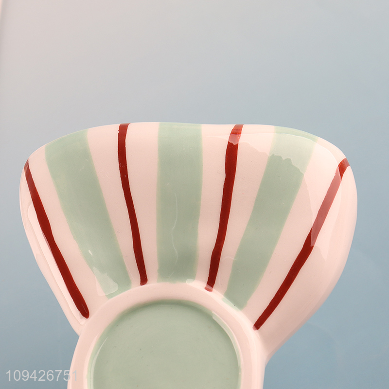 Hot products ceramic bowknot shape cup coaster