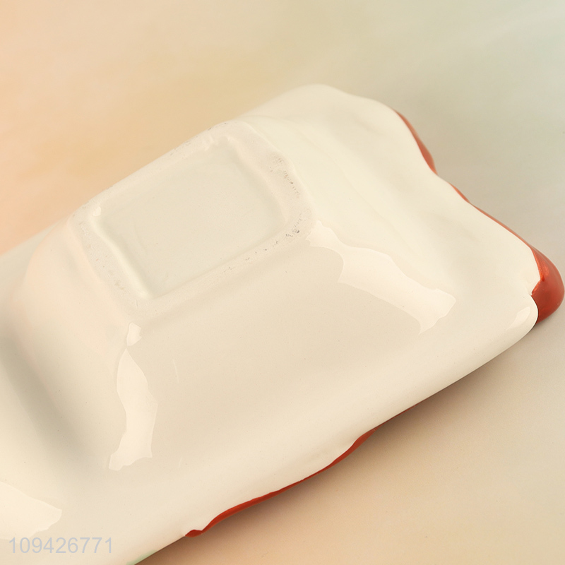 Hot items 3-compartment ceramic divided plate
