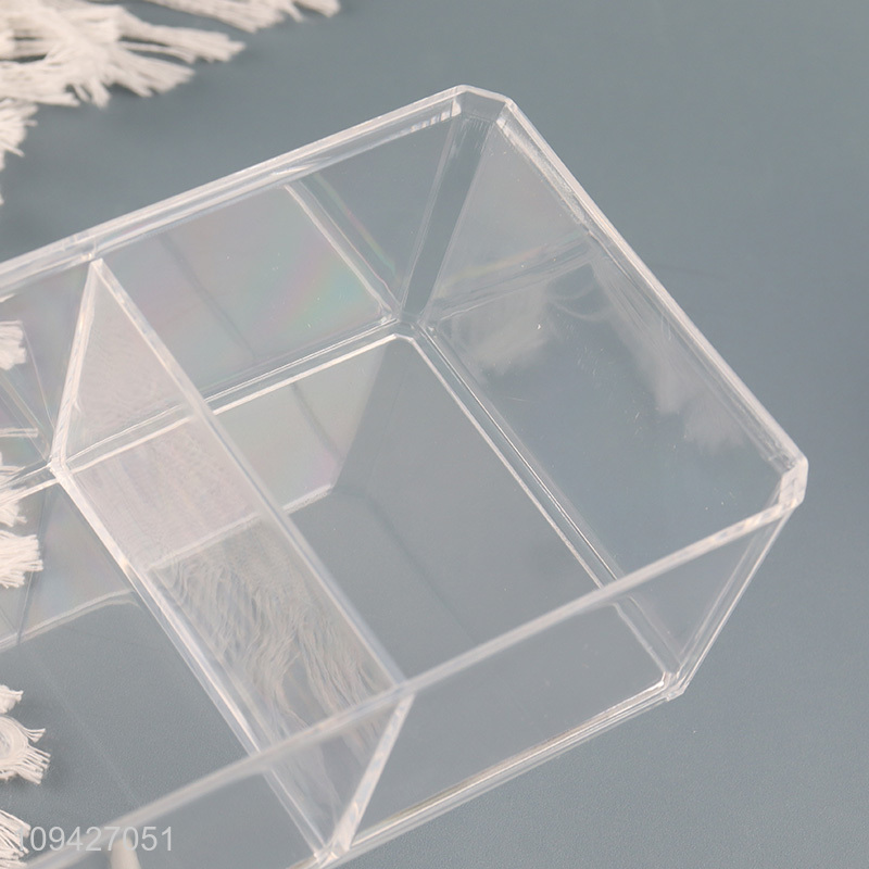 Transparent Cotton Pad Holder Desktop Makeup Organizer