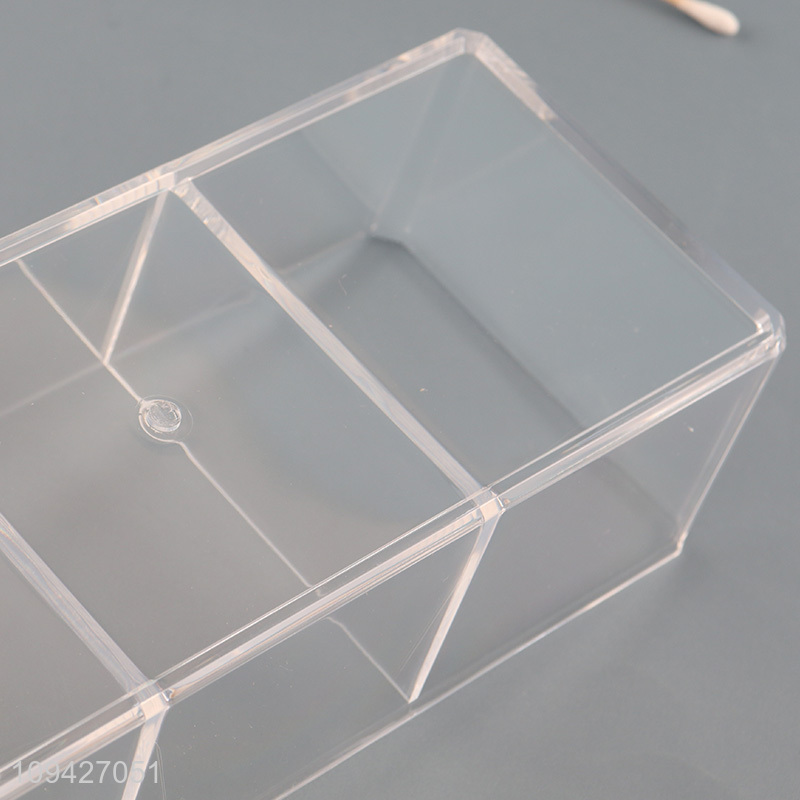 Transparent Cotton Pad Holder Desktop Makeup Organizer