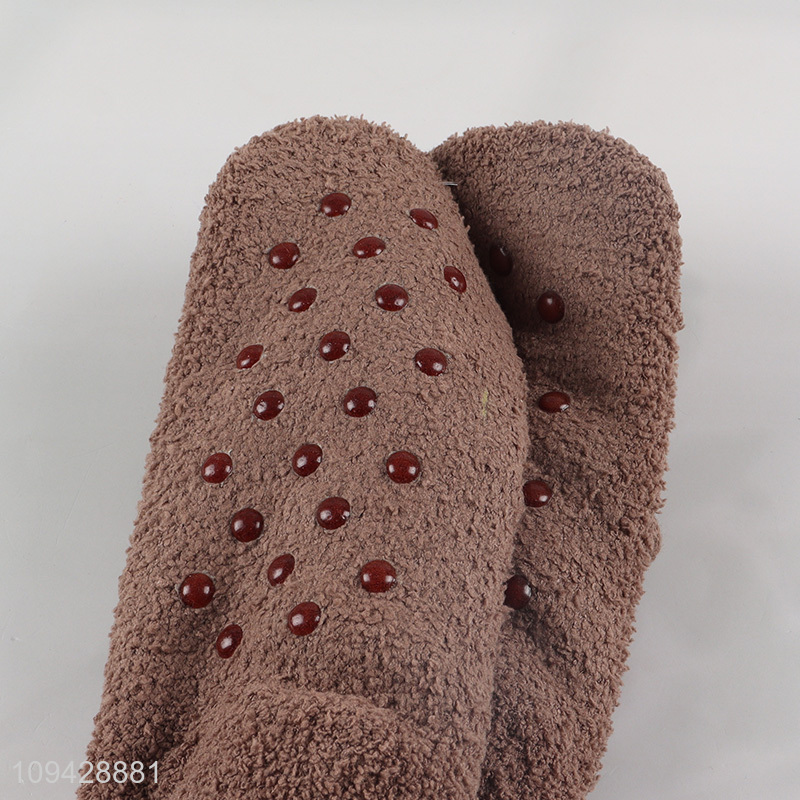China supplier cartoon bear plush home slipper socks