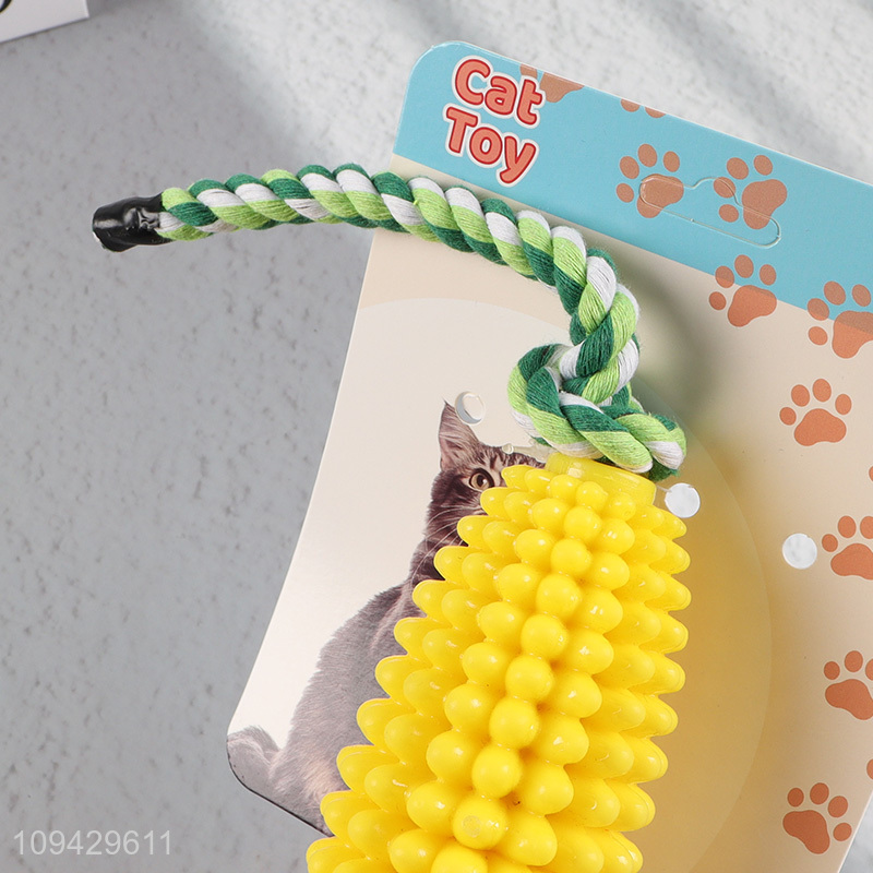Unique Design Corn Shape Pet Chew Toy With Cotton Rope
