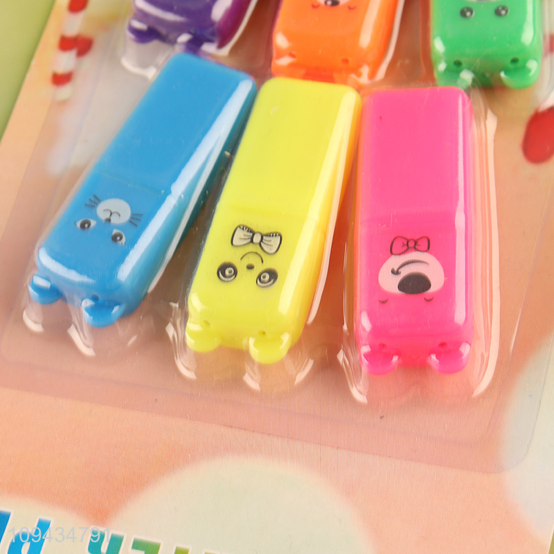 Top selling cartoon multicolor highlighter pen set