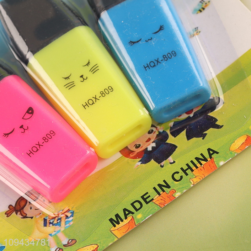 Wholesale 3pcs non-toxic highlighter pen set