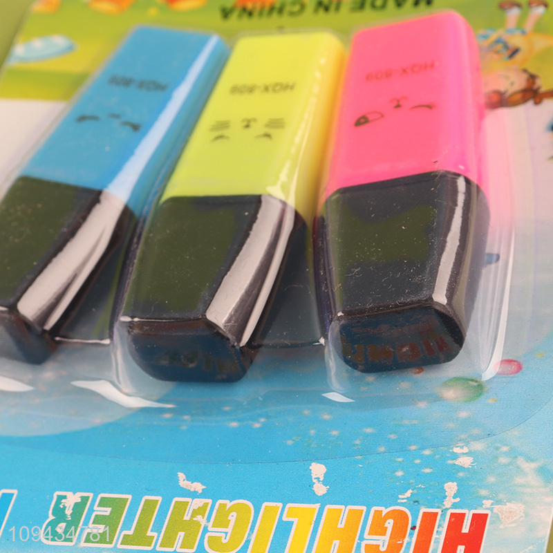Wholesale 3pcs non-toxic highlighter pen set