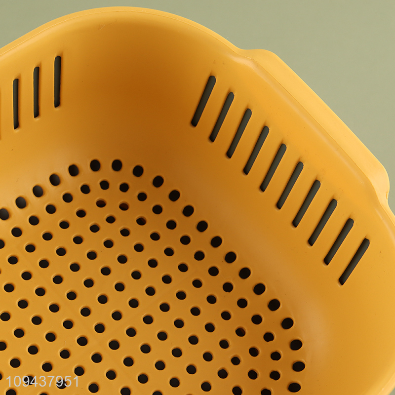 Good Sale Double Layer Plastic Drain Basket Kitchen Colander