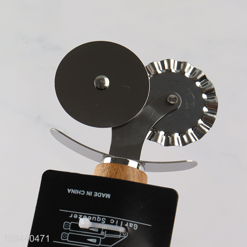 Top quality double wheel pastry cutter pizza slicer