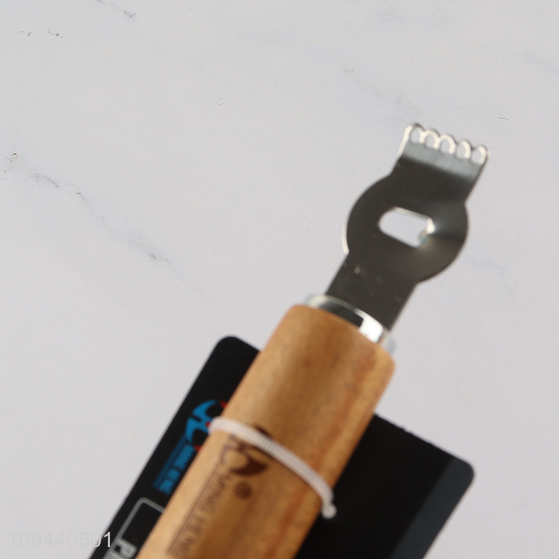 Good quality wooden handle stainless steel lemon zester