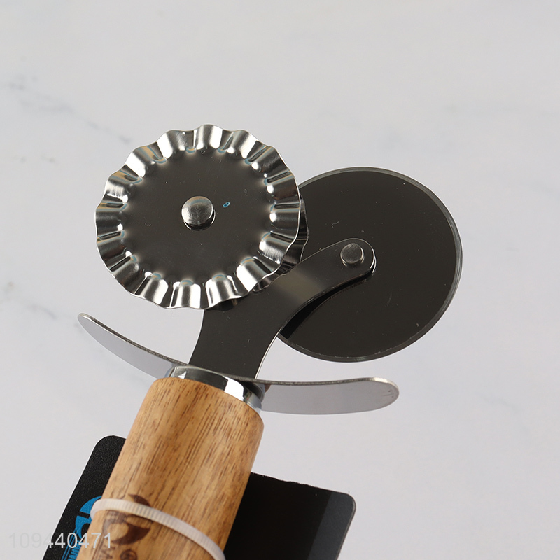 Top quality double wheel pastry cutter pizza slicer