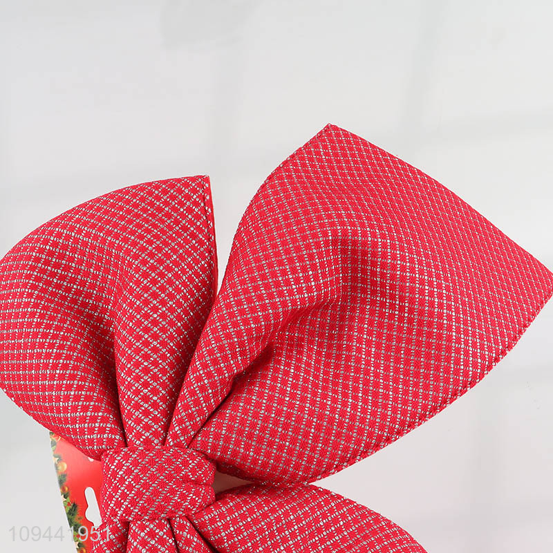 China products silver glitter mesh bow for xmas