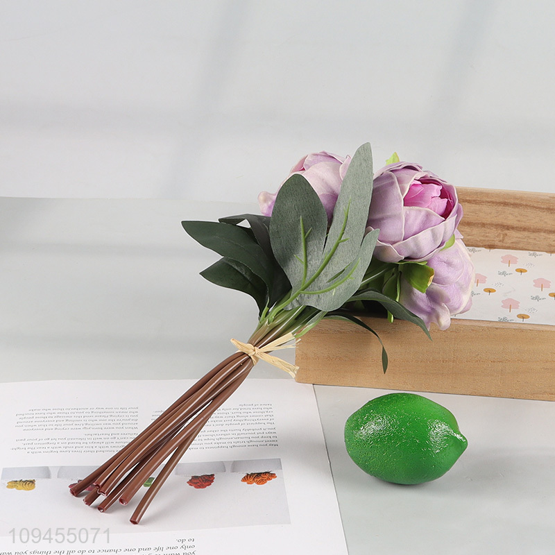Top sale multicolor natural artificial flower peony bouquet