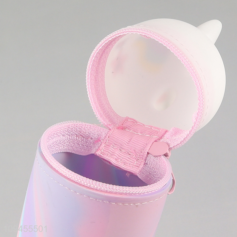 Low price silicone pencil bag with zipper