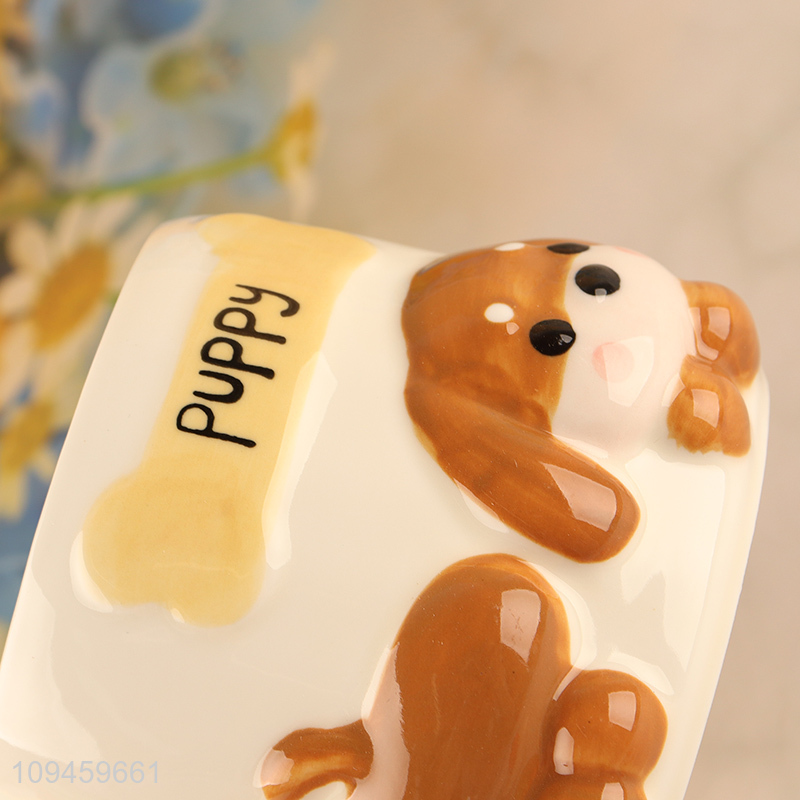 Top sale cute puppy ceramic water cup wholesale