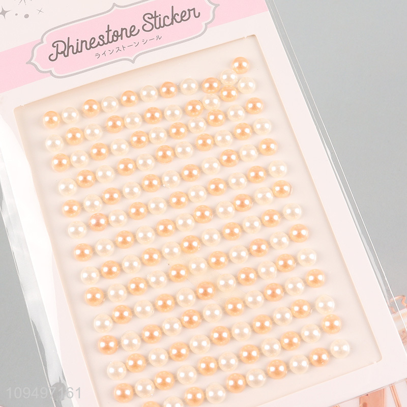 Top sale pearl rhinestone self-adhesive sticker