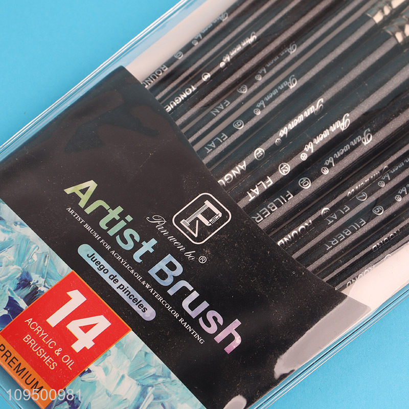 Top selling 15pcs artist brush paint brushes