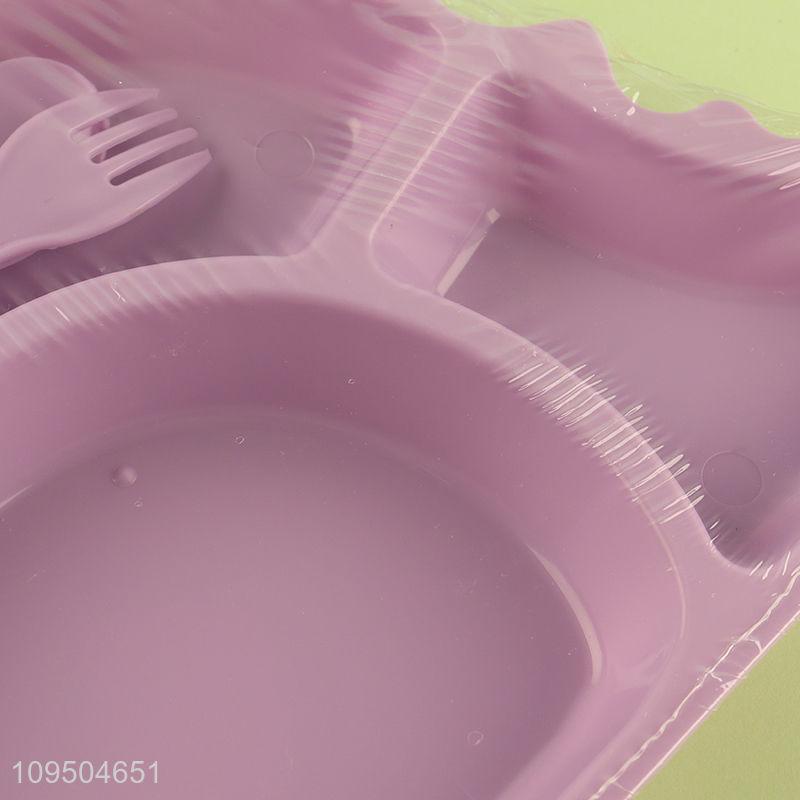 Low price dinosaur shape plastic tableware plate