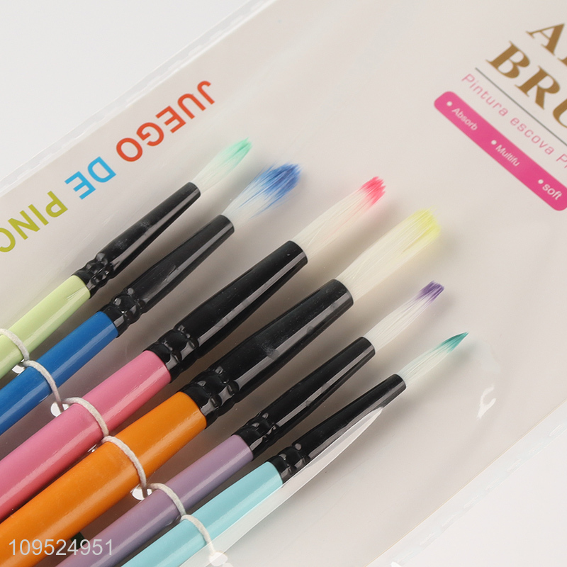 China supplier 6pcs washable art painting brush kit
