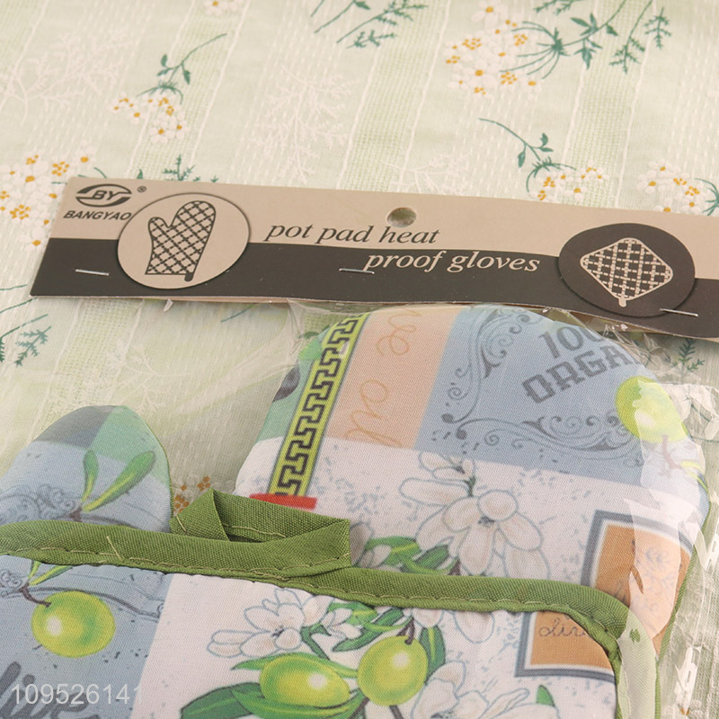 New style 2pcs oven mitts pot pad set for kitchen