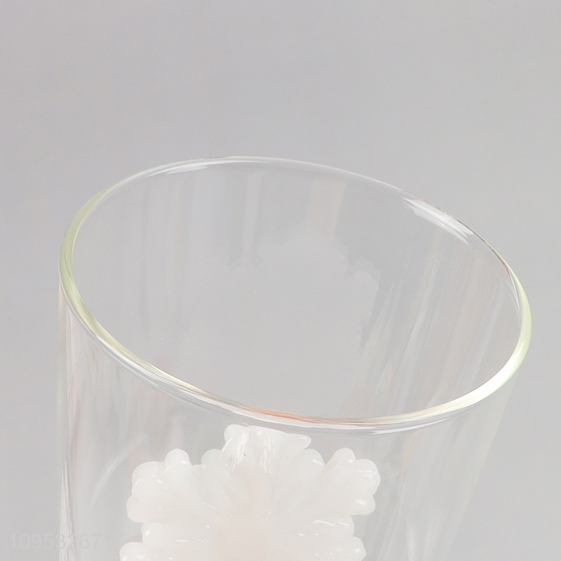 Wholesale snowflakes glass water cup drinking cup