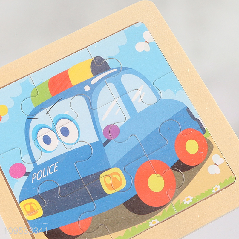 Hot Sale Cute Car Pattern Toddler Wooden Puzzle