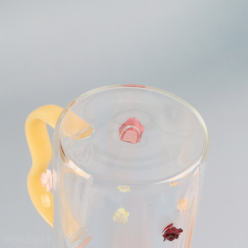 New arrival  glass drinking cup juice cup with handle