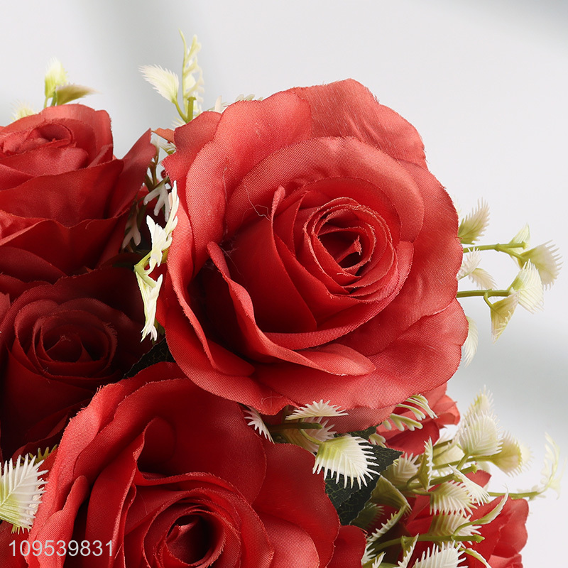 Newest 10 Heads Artificial Roses Simulation Flower Bouquet