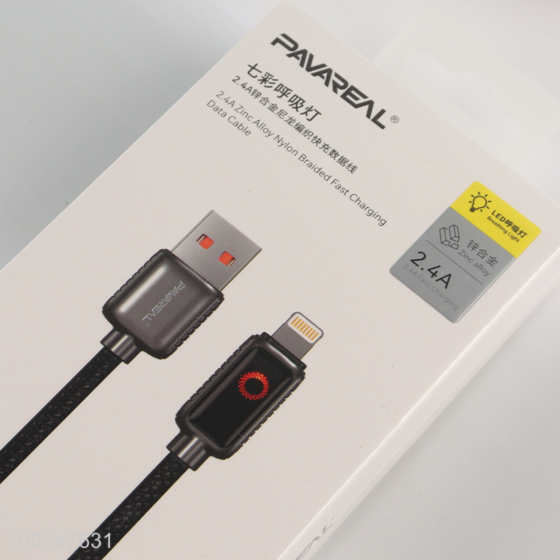 Good quality zinc alloy nylon braided fast charging data cable