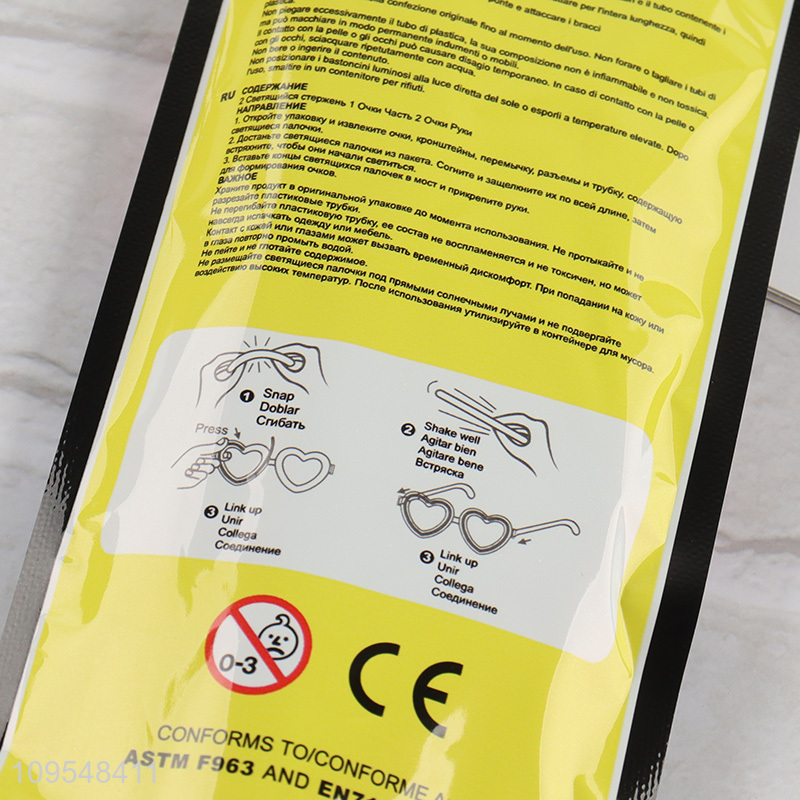 Hot products heart shape glow glasses for party